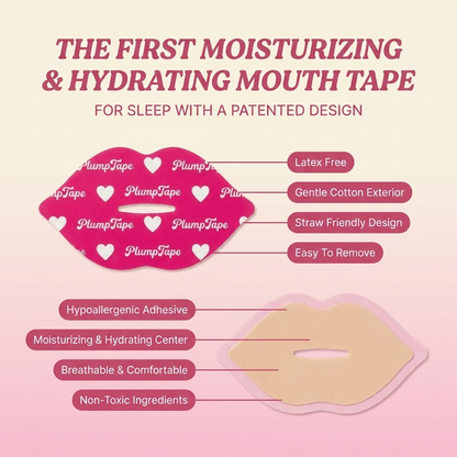 First moisturizing and hydrating mouth tape with patented design — anatomy callouts